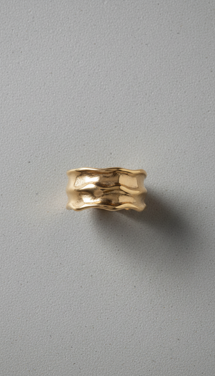 Sculpted Gold Vermeil Statement Ring